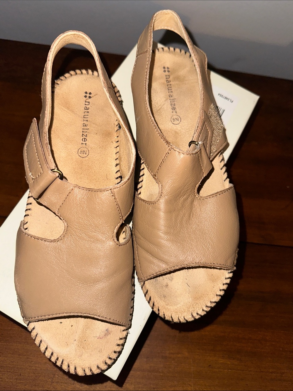 Naturalizer Beige/Tan Leather Slingback Sandals